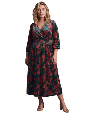 Plus Size Adia Velvet Maxi Surplice V-Neck Dress