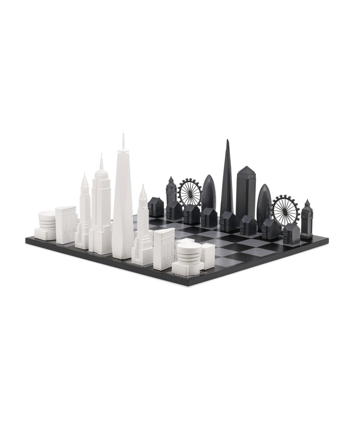 Skyline Chess London vs New York Modern Strategy 32-Piece Chess Set, Ages 12+