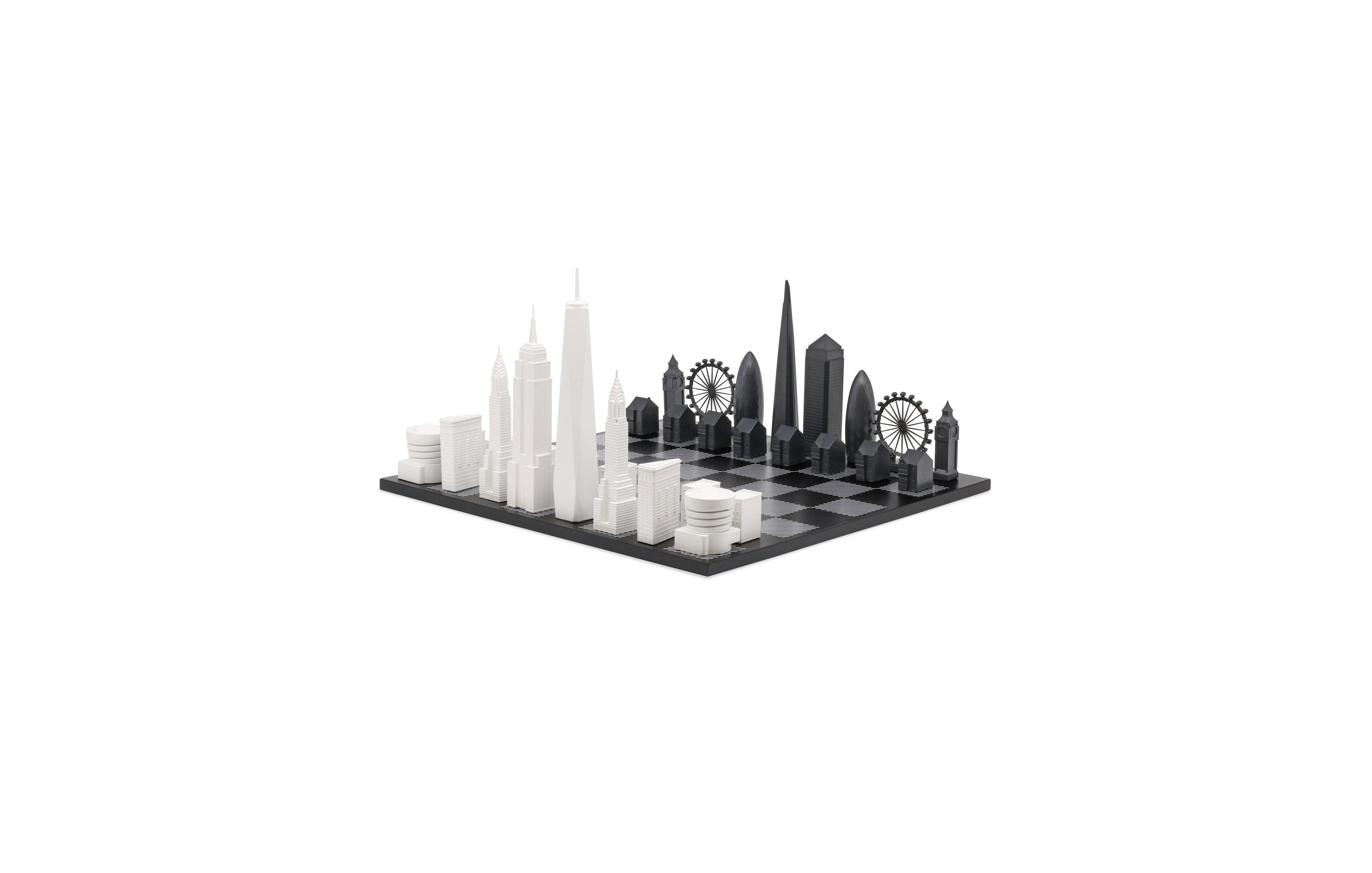 Skyline Chess London vs New York Modern Strategy 32-Piece Chess Set, Ages 12+
