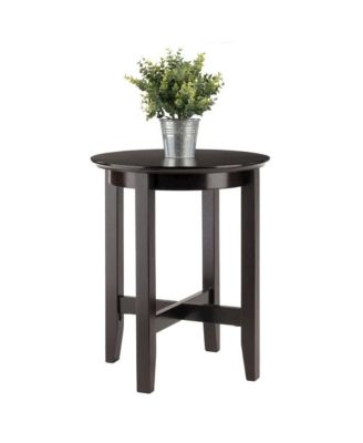 Square End Table, Espresso Finish, Solid Wood, Shaker Style, X-Crossbar