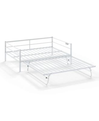 Metal Daybed Frame with Pop Up Trundle and LED Lighting for Bedroom
