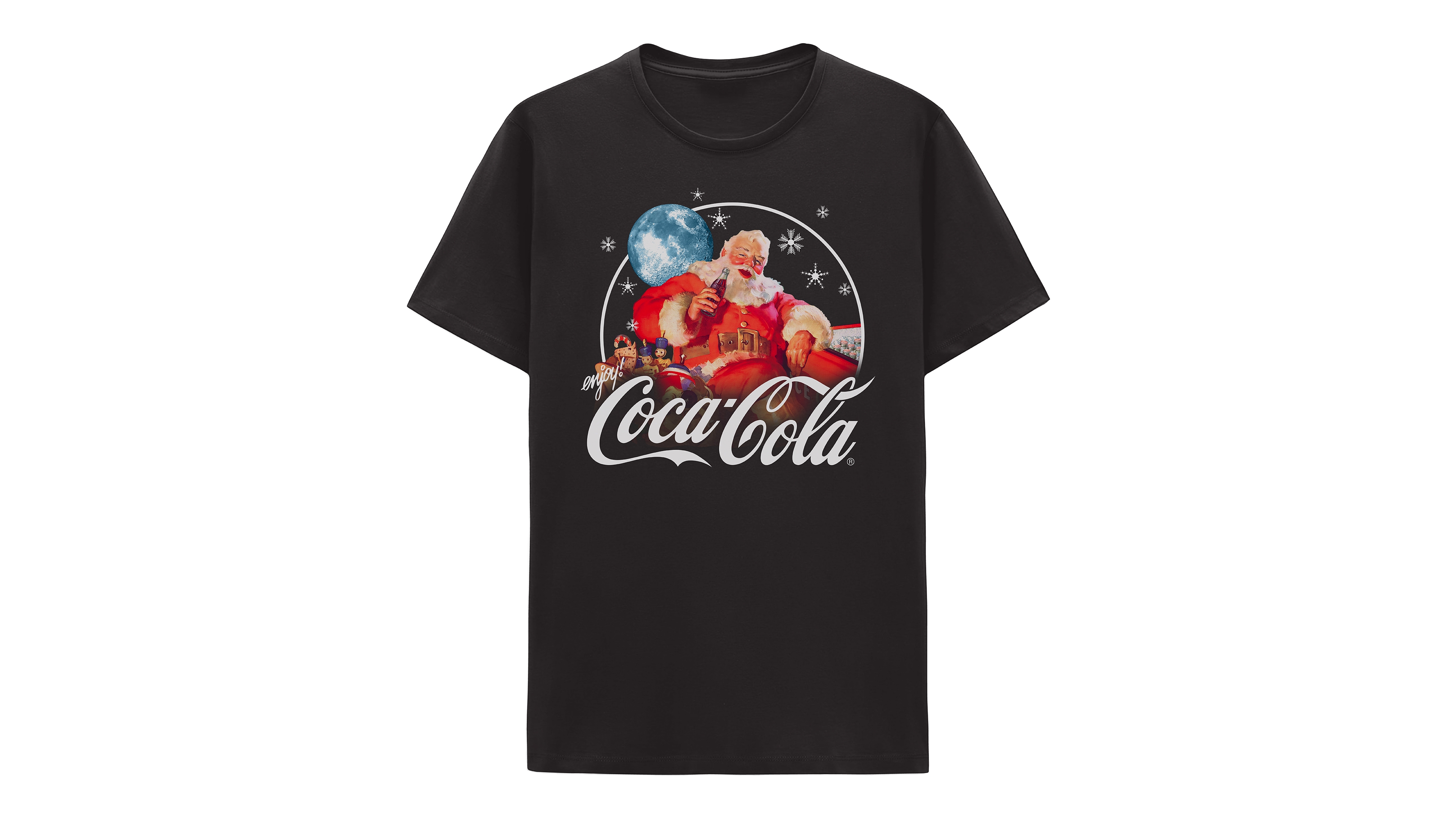 Hybrid Apparel Men's Vintage Santa Coke Graphic T-Shirt