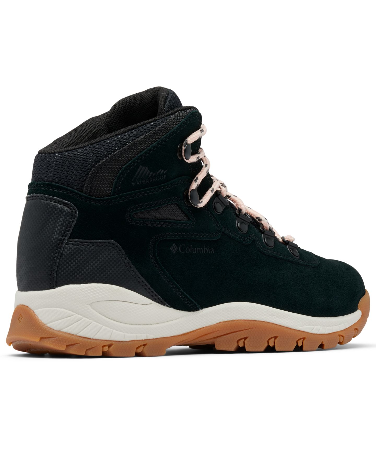 Женские ботинки Columbia Newton Ridge Plus Amped Waterproof Hiking Booties, цвет: Чёрный / Пудровый розовый — фото 7