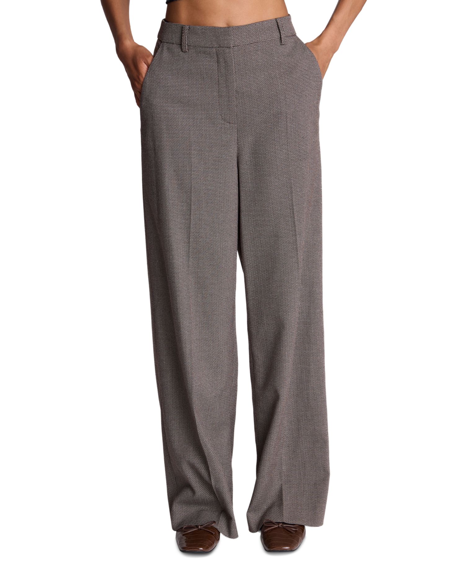 Women's High-Waisted Wide-Leg Slash-Pocket Pants