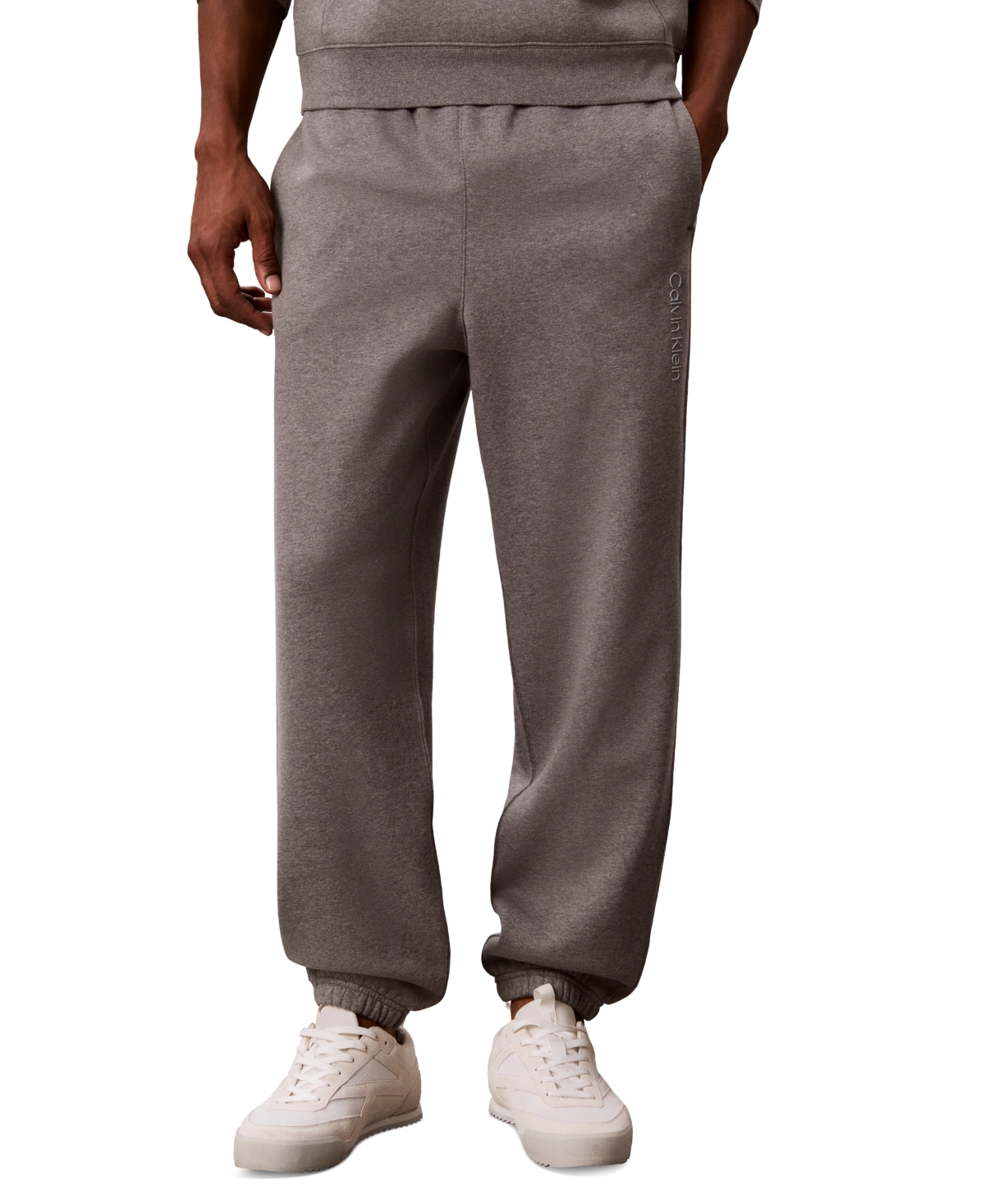 Calvin Klein Men's Cotton-Blend Knit Regular-Fit Joggers - Medium Gray Heather