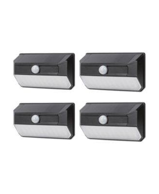 Secure 4-Pack Solar LED Wall Pack Security Lights, 800 Lumens, 3000K Warm White, MESH Linkable