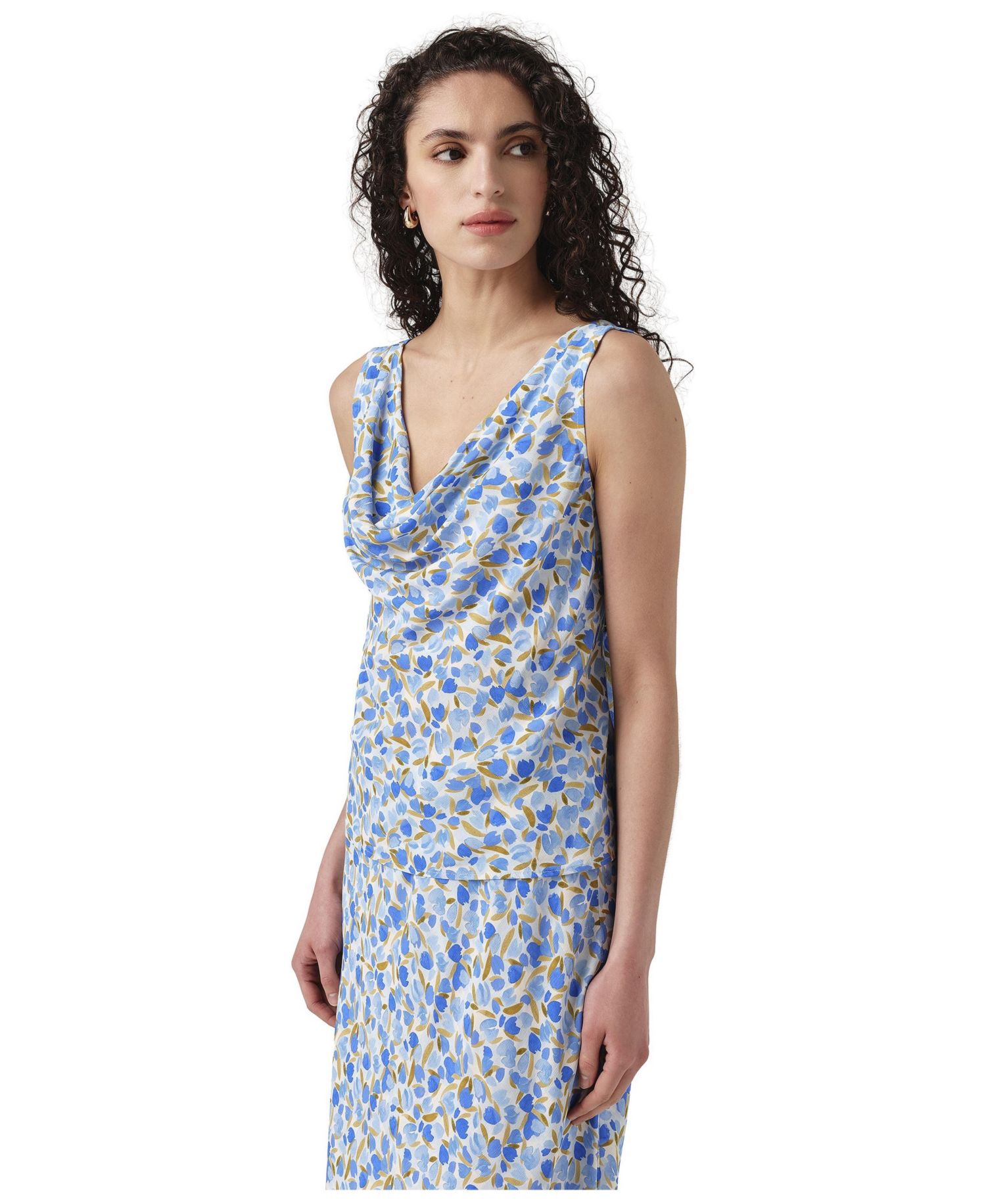 Women's Nyla Cowl Neck Sleeveless Satin Top