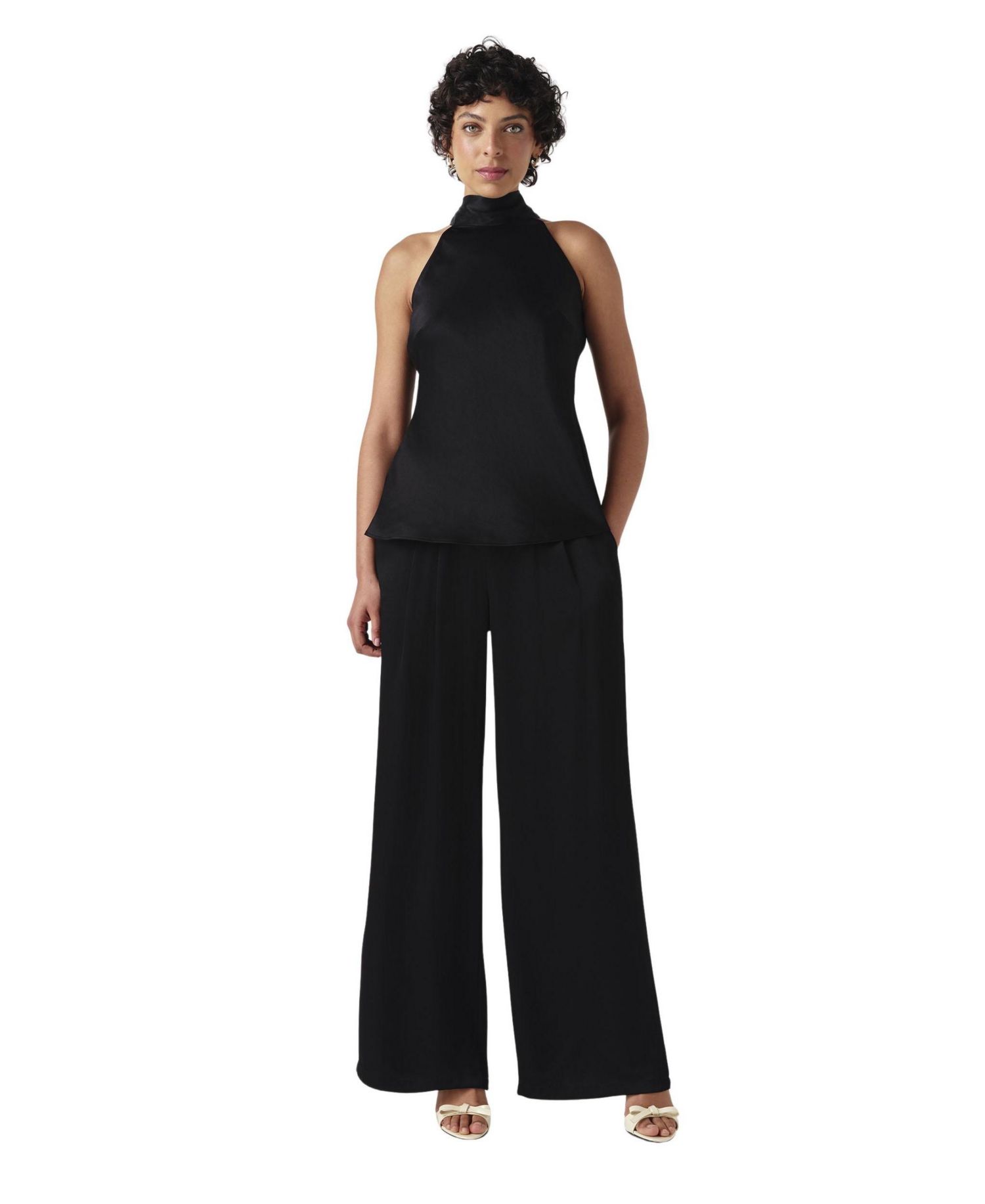 Women's Reese Sleeveless High-Neck Satin Top