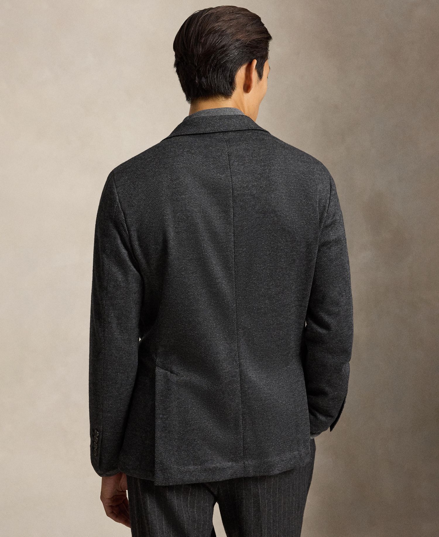 Men's Polo Soft Modern-Fit Knit Broken-Twill Suit Jacket