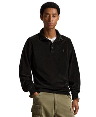 Men's Long-Sleeve Relaxed-Fit Knit-Corduroy Polo