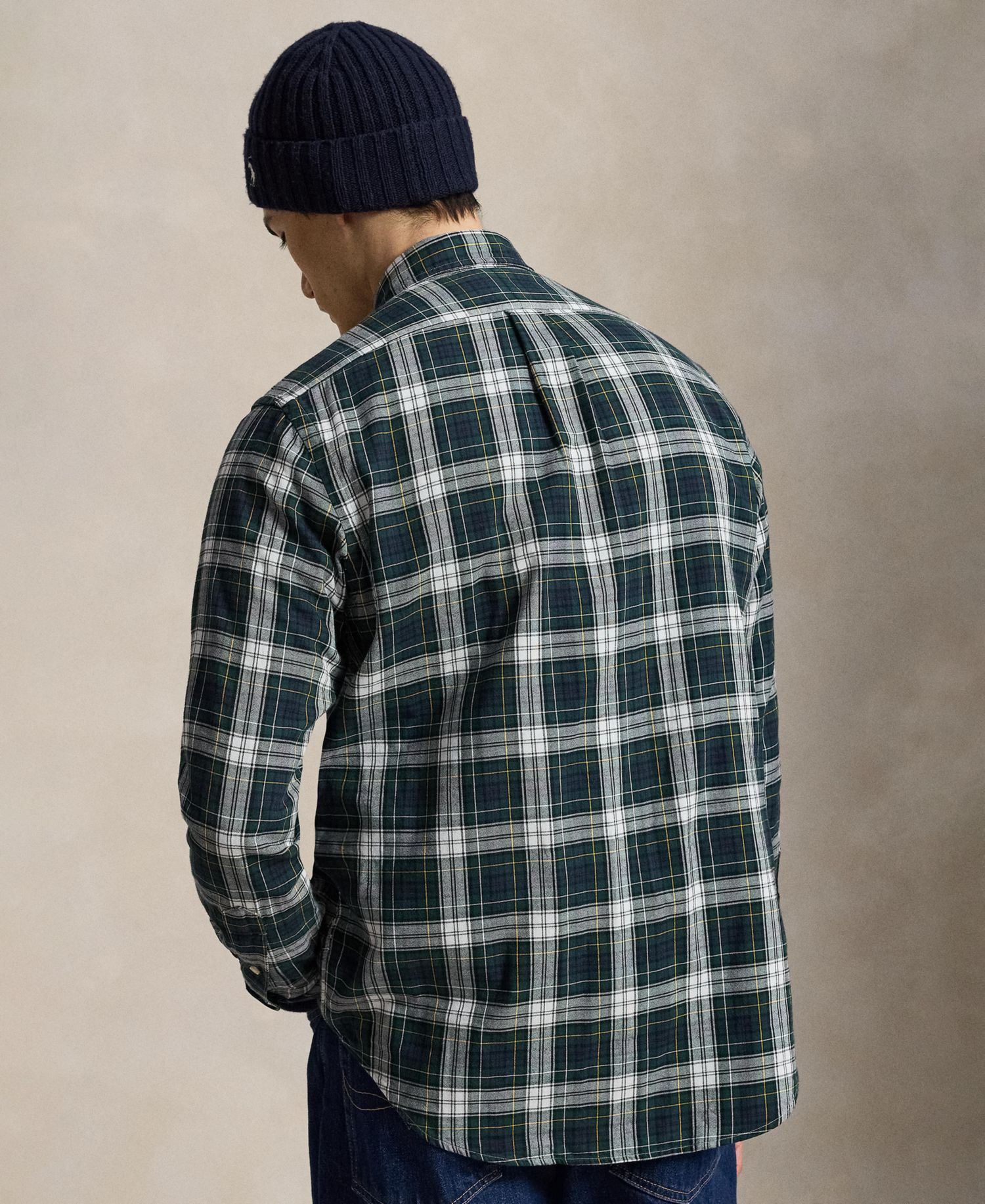 Men's Double-Face Oxford Plaid Classic-Fit Shirt