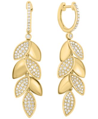 Diamond Drop Earrings (7/8 ct. t.w.) in 14k Yellow Gold