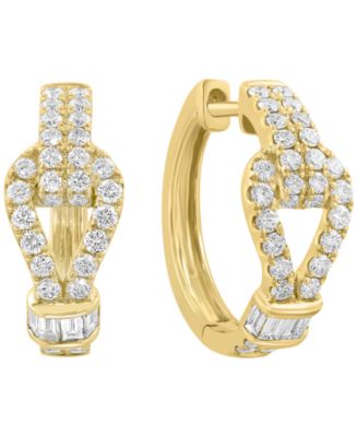 Diamond Huggie Earrings (3/4 ct. t.w.) in 14k Yellow Gold