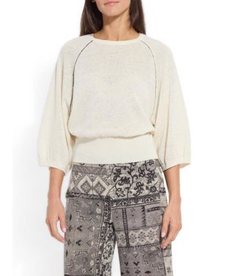 Women's Anabela Oversized Lightweight Raglan Long-Sleeve Linen-Cotton-Blend Sweater