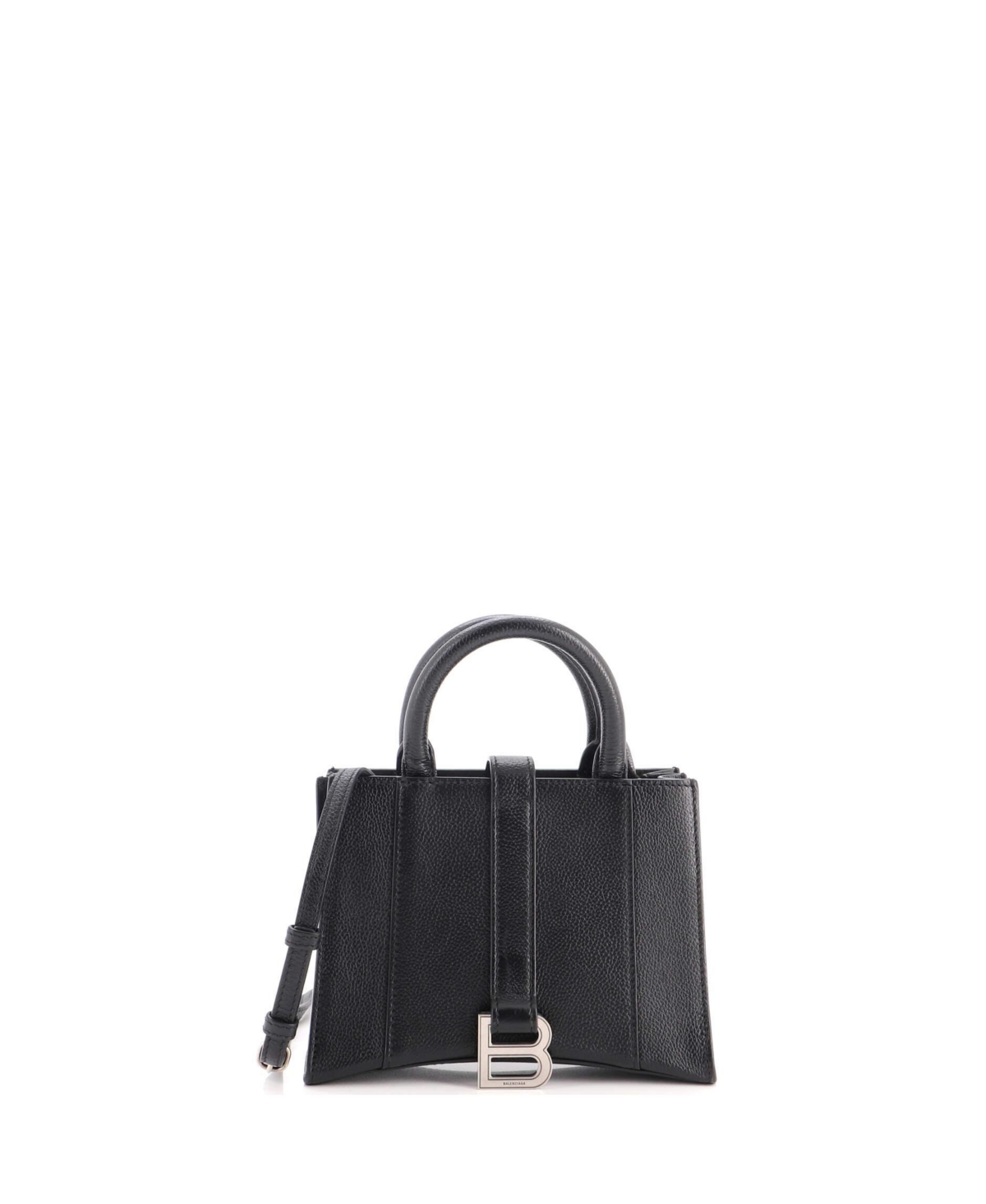 Pre-Owned Balenciaga Xs Hourglass East West Tote Leather - Black