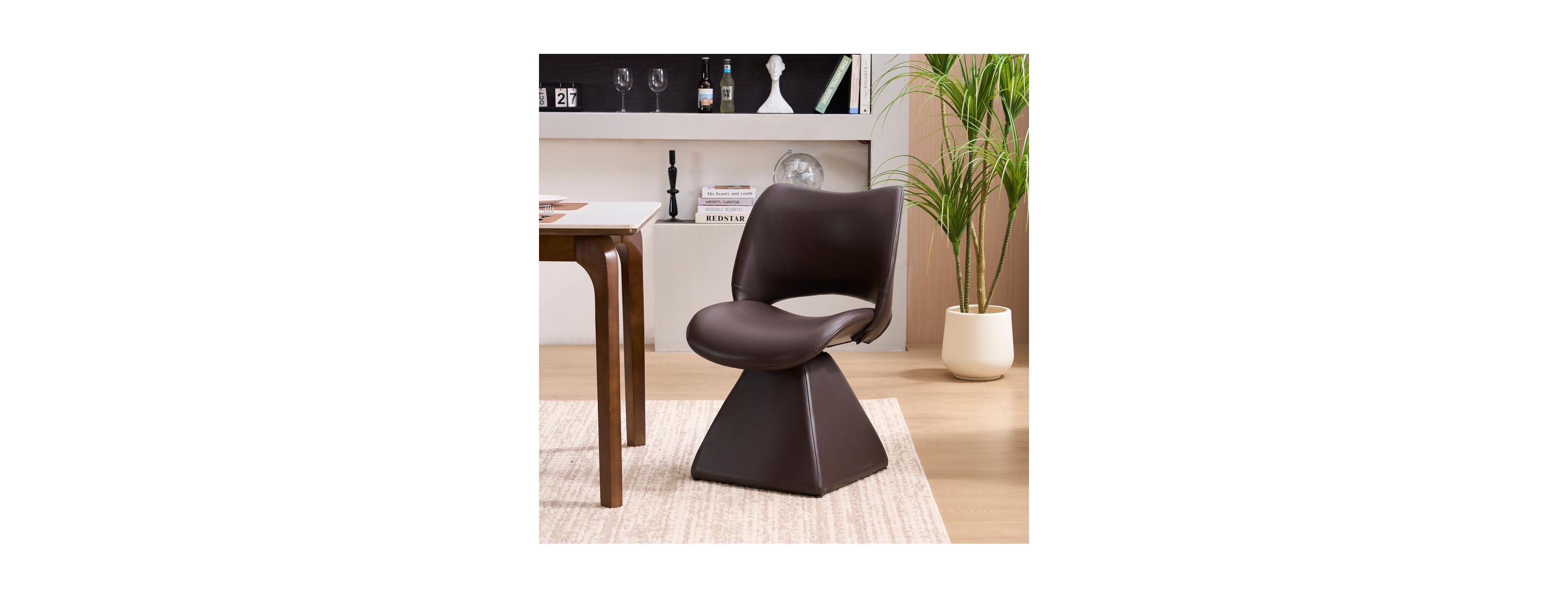 Streamdale Furniture Leather Modern Swivel Dining Chair