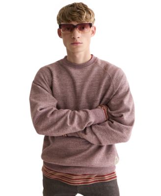 Men's Melange Flatlock-Stitching Crewneck Sweatshirt