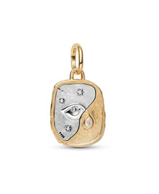 Cubic Zirconia Eye Medallion Charm
