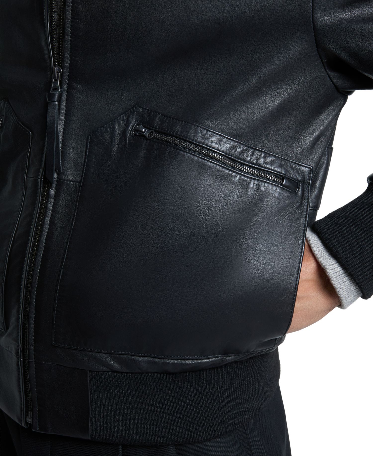 Men's Teddy Genuine Leather Bomber Jacket