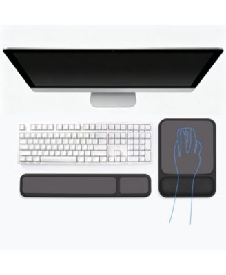 Memory Foam Keyboard Wrist Rest Mouse Pad Set Ergonomic Support