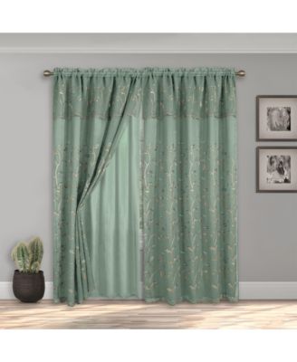 Set of 2 Lucia Curtain Panels Attached Valance