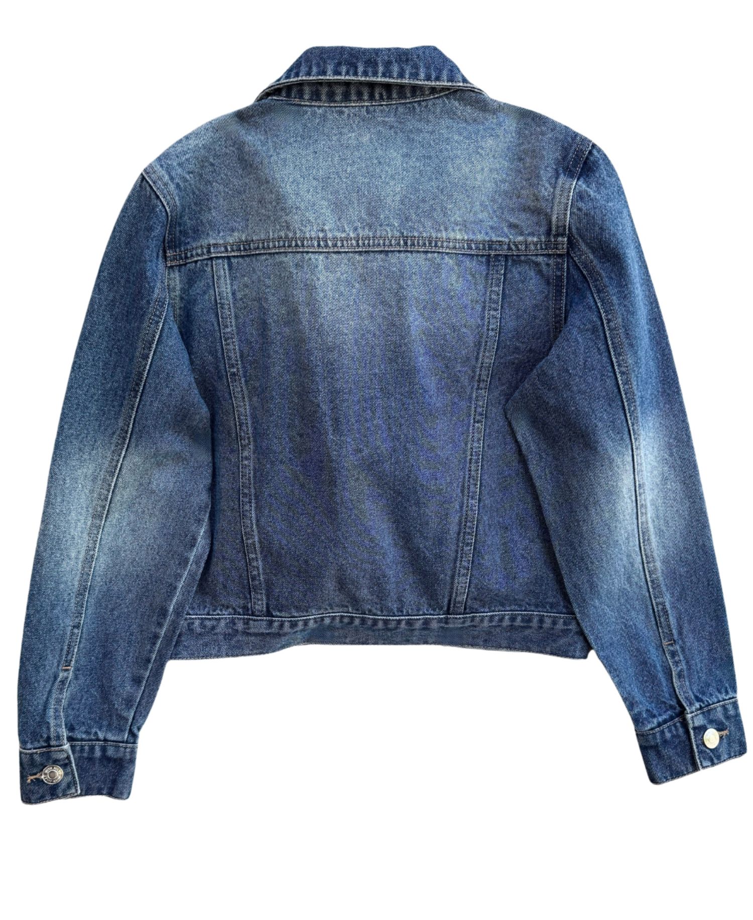 Girls' 7-16 Distressed Star Appliqu&eacute; Denim Jacket