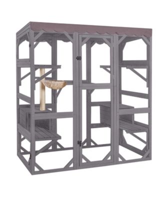 Walk-in Cat Enclosure 62.6 inch Large Outdoor Catio Connects to Window or Cat Door