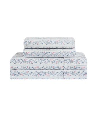 Printed Microfiber 4-Piece Sheet Set, Twin