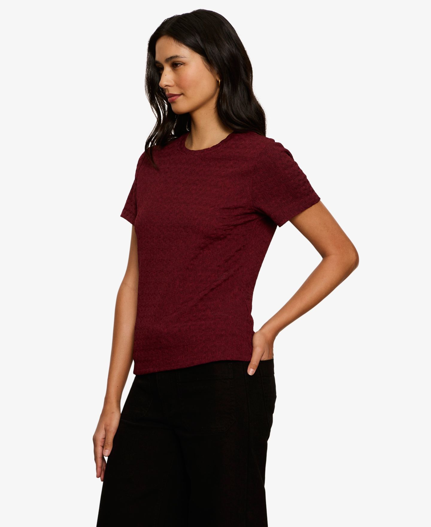 Женская футболка Sanctuary Petite Icon Crewneck Short-Sleeve, цвет: Бордо — фото 5