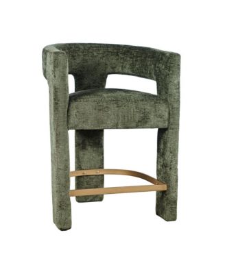 Gwen Modern Luxury Jacquard Fabric Sculpture Counter Stool - Set of 4