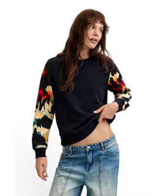 Women's Printed Sleeve Sweatshirt 100% Cotton