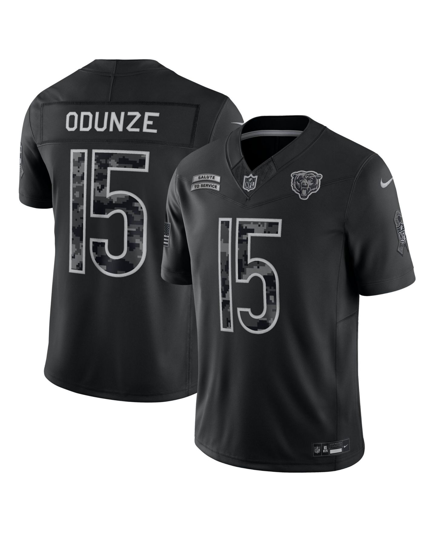 Мужской топ Nike Rome Odunze Black Chicago Bears 2026 Salute to Service Limited Jersey — фото 1