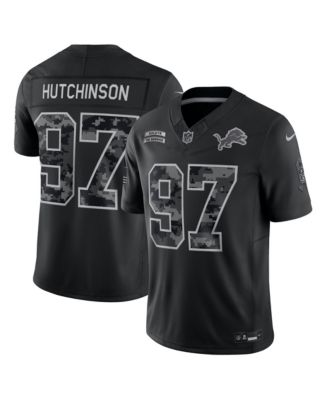 Men's Aidan Hutchinson Black Detroit Lions 2026 Salute to Service Limited Jersey