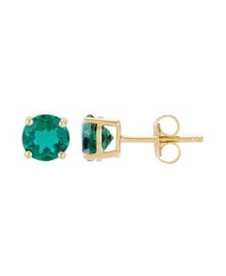 Gemstone Stud Earrings in 10k Yellow Gold (Available in Garnet, Freshwater Pearl, Peridot, Blue Topaz, White Sapphire, Citrine, Amethyst, Aquamarine, and Lab-Grown Emerald, Ruby, Sapphire, and Opal)
