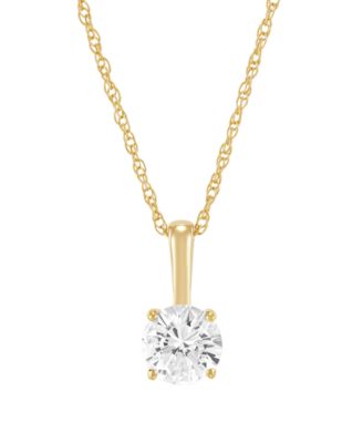 Birthstone Pendant 18" Necklace in 10k Yellow or White Gold (Available in Cultured Freshwater Pearl, Peridot, Amethyst, Garnet, Citrine, Aquamarine, Blue Topaz, and Lab-Grown Opal, White Sapphire, Sapphire, Ruby, Emerald)