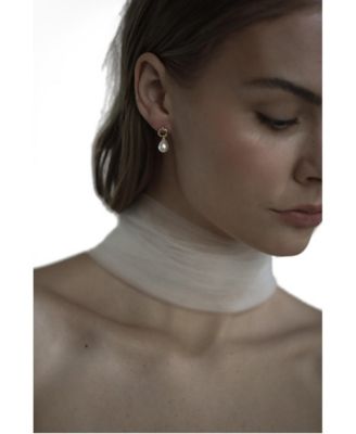 Gilded Micro Pearl Drop Earrings