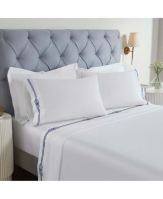 Moonlawn Cotton Gold Embroidered Deep Pocket Bed Sheet Set, Twin XL