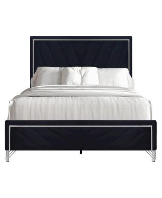 Ava Wood/Polyester Queen Panel Bed