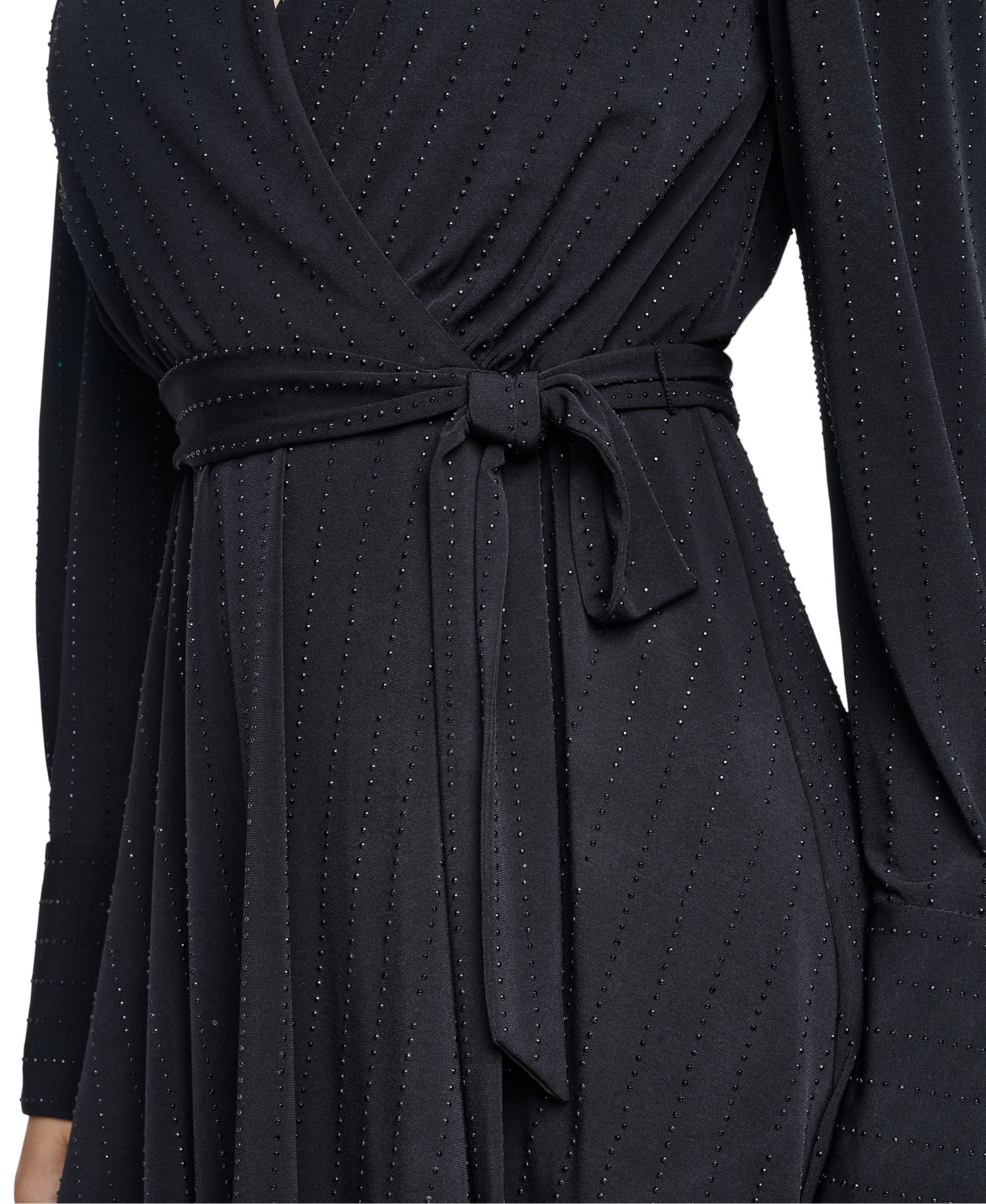 Women's Long-Sleeve V-Neck Surplice Dress