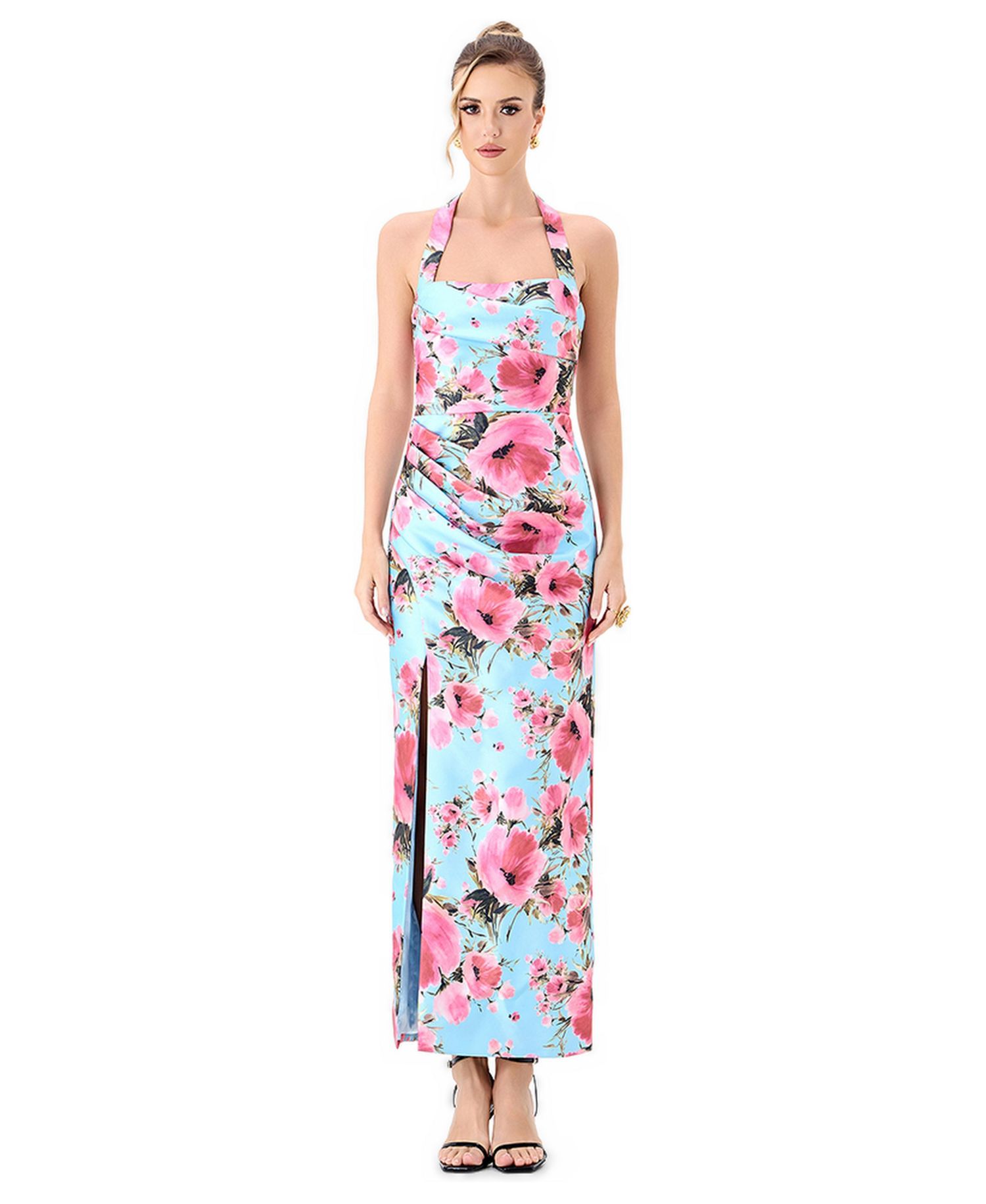 Women's Dillian Halter Floral-Print Midi Dress