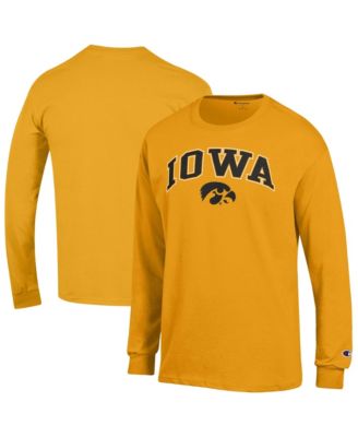 Men's&nbsp; Gold Iowa Hawkeyes Arch Over Logo Long Sleeve T-Shirt