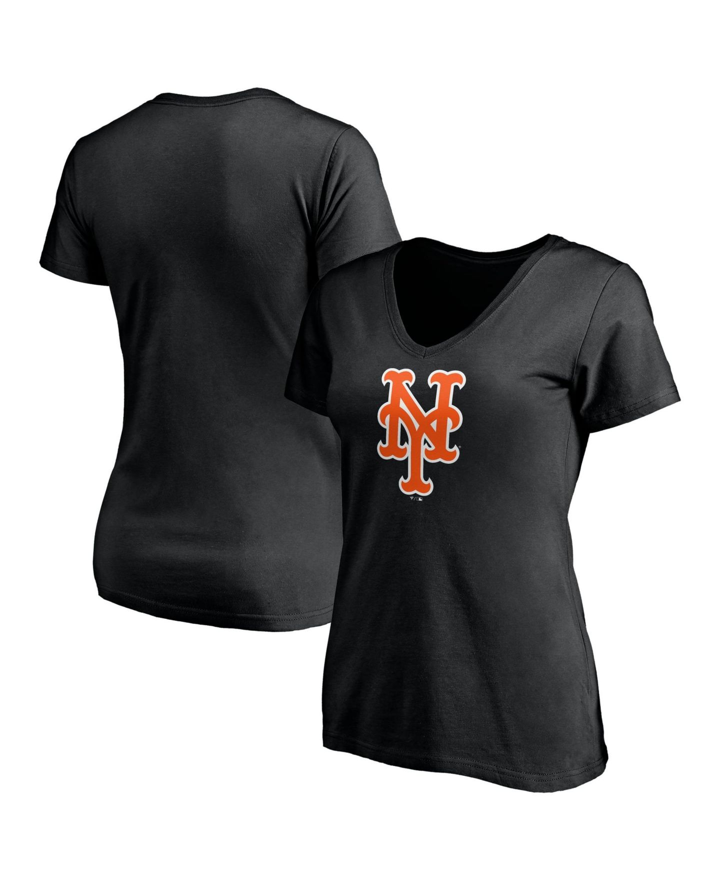 Женская футболка Logo Athletic Black New York Mets Official V-Neck — фото 1