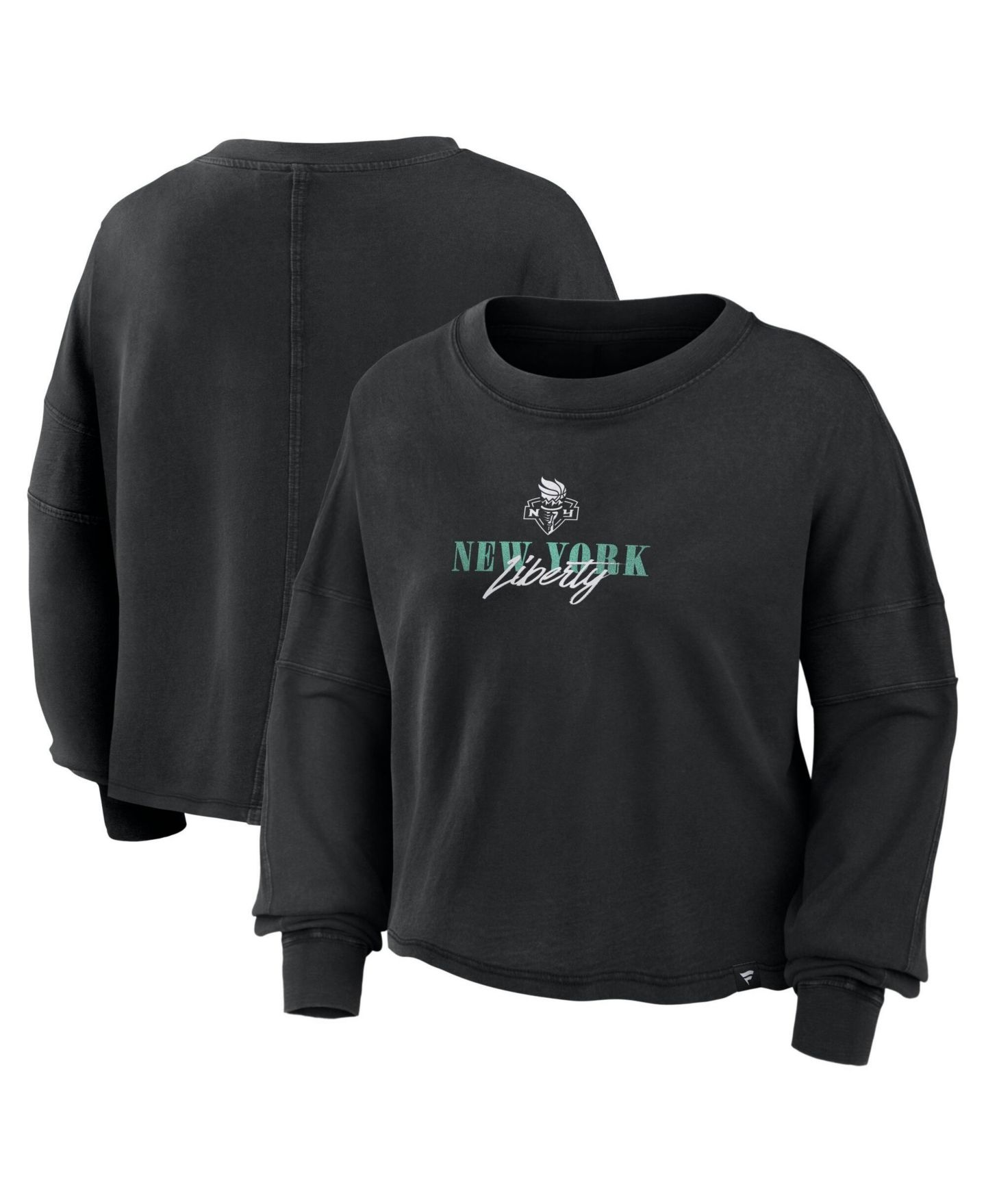 Женский топ Fanatics Black New York Liberty Oversized Boxy Long Sleeve — фото 2