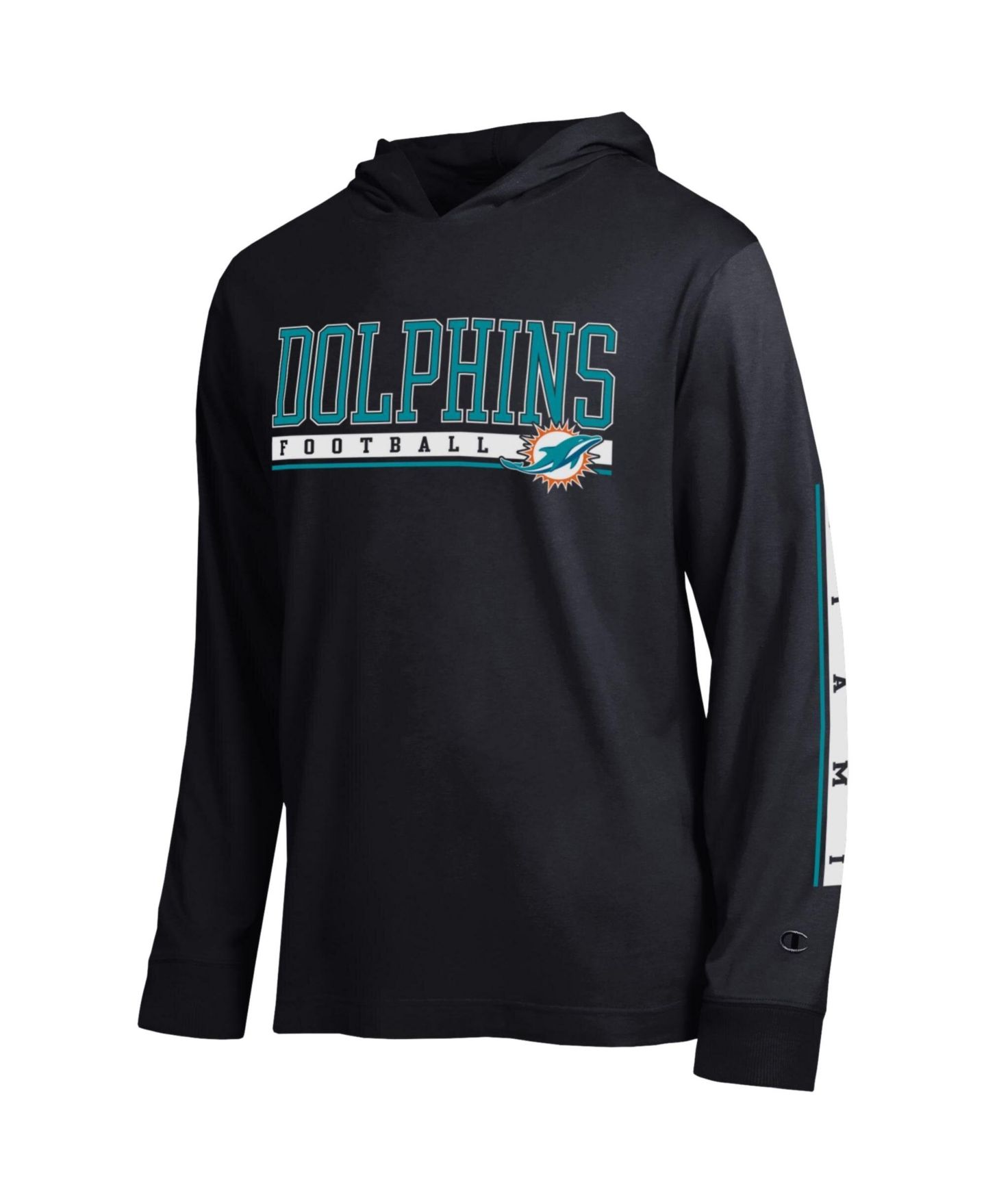 Мужская футболка Champion Black Miami Dolphins All Star Hooded — фото 2