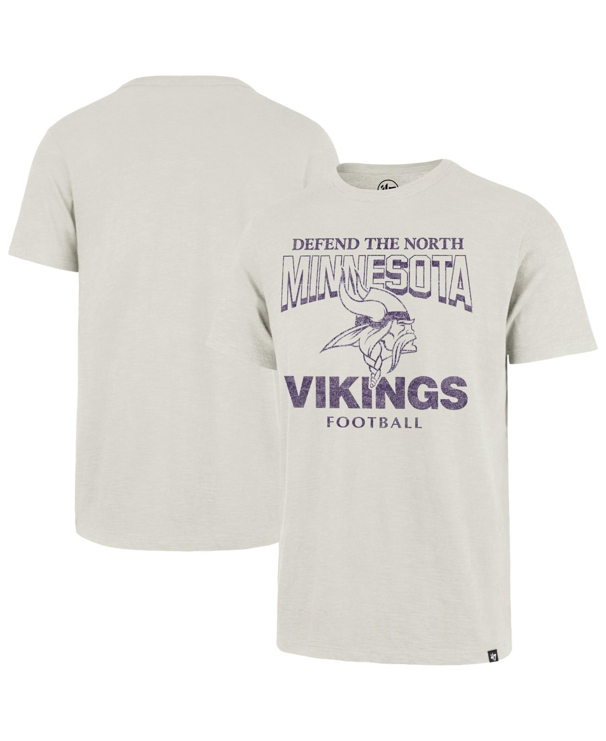 '47 Brand Men's Minnesota Vikings Head On Distressed Slob T-Shirt - Natural