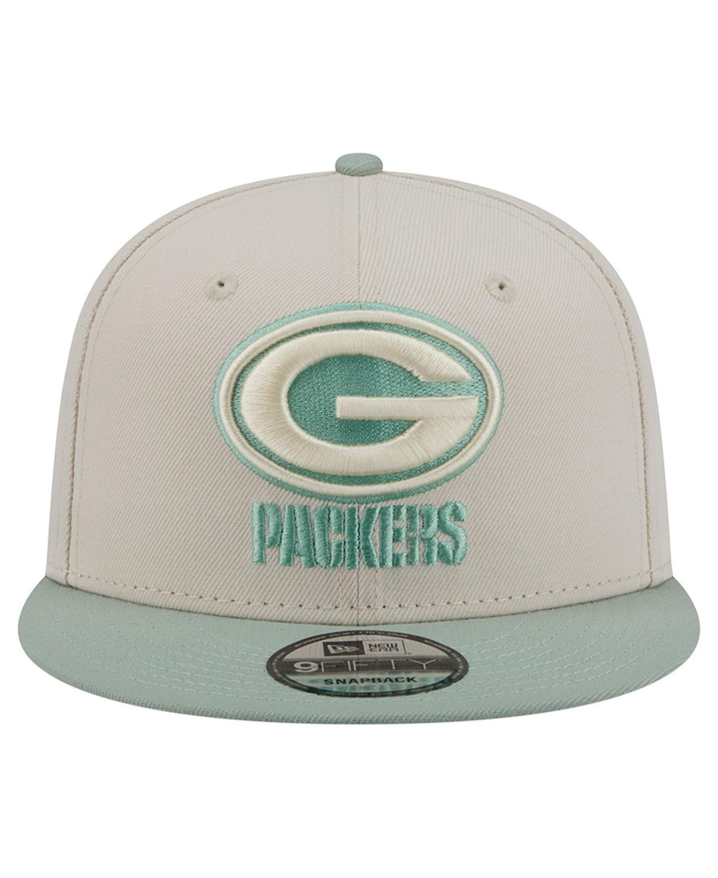 Мужские головные уборы New Era Cream/Light Green Green Bay Packers Color Pack Two-Tone 9FIFTY Snapback Hat — фото 2