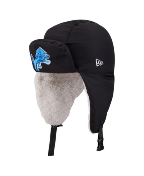 Мужские головные уборы New Era X Alpha Industries Black Detroit Lions Puffer Quilted Trapper Hat