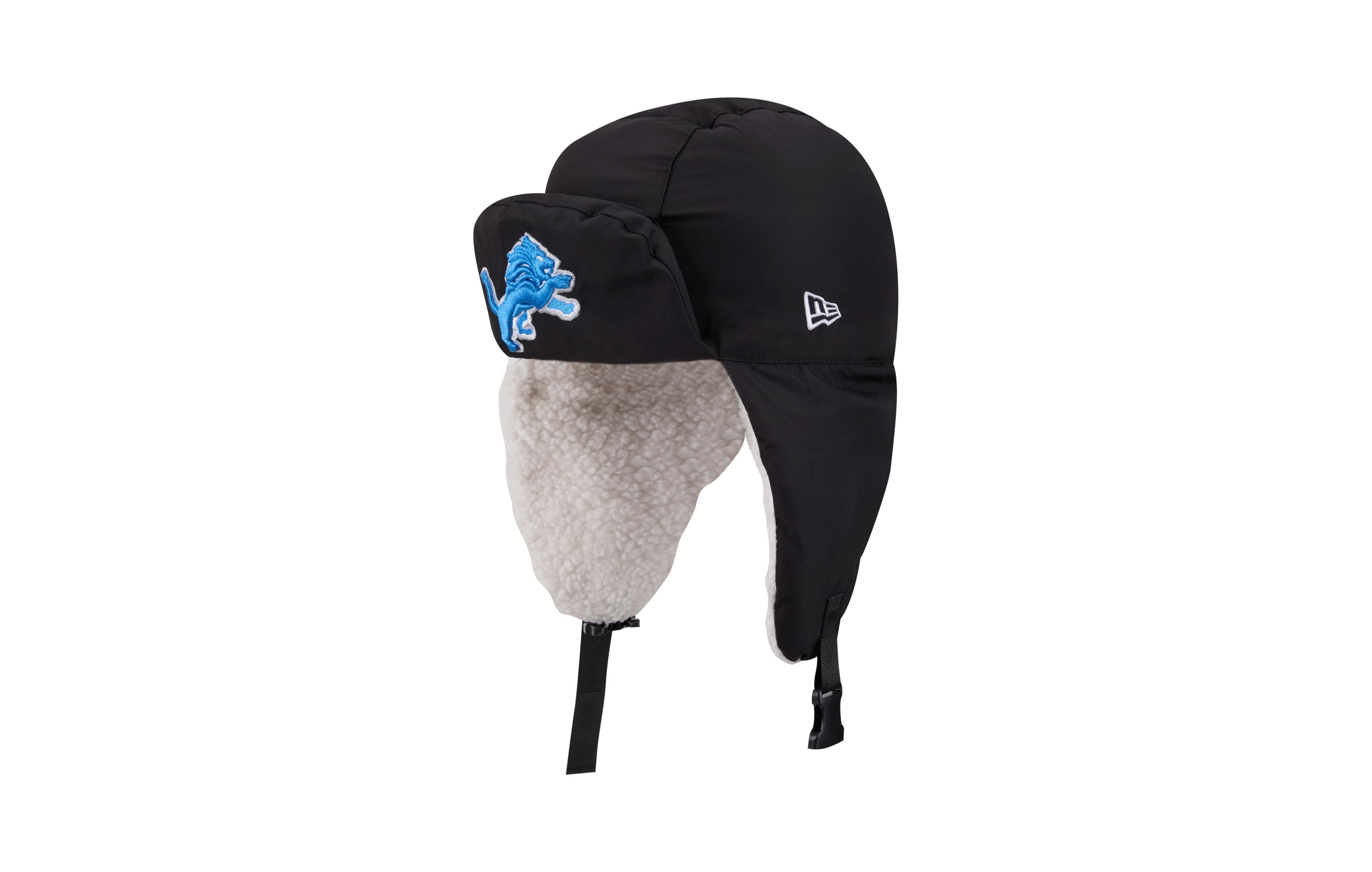 New Era X Alpha Industries Men's Detroit Lions Quilted Puffer Trapper Hat