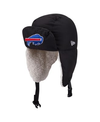 Men's  Black Buffalo Bills Puffer Quilted Trapper Hat