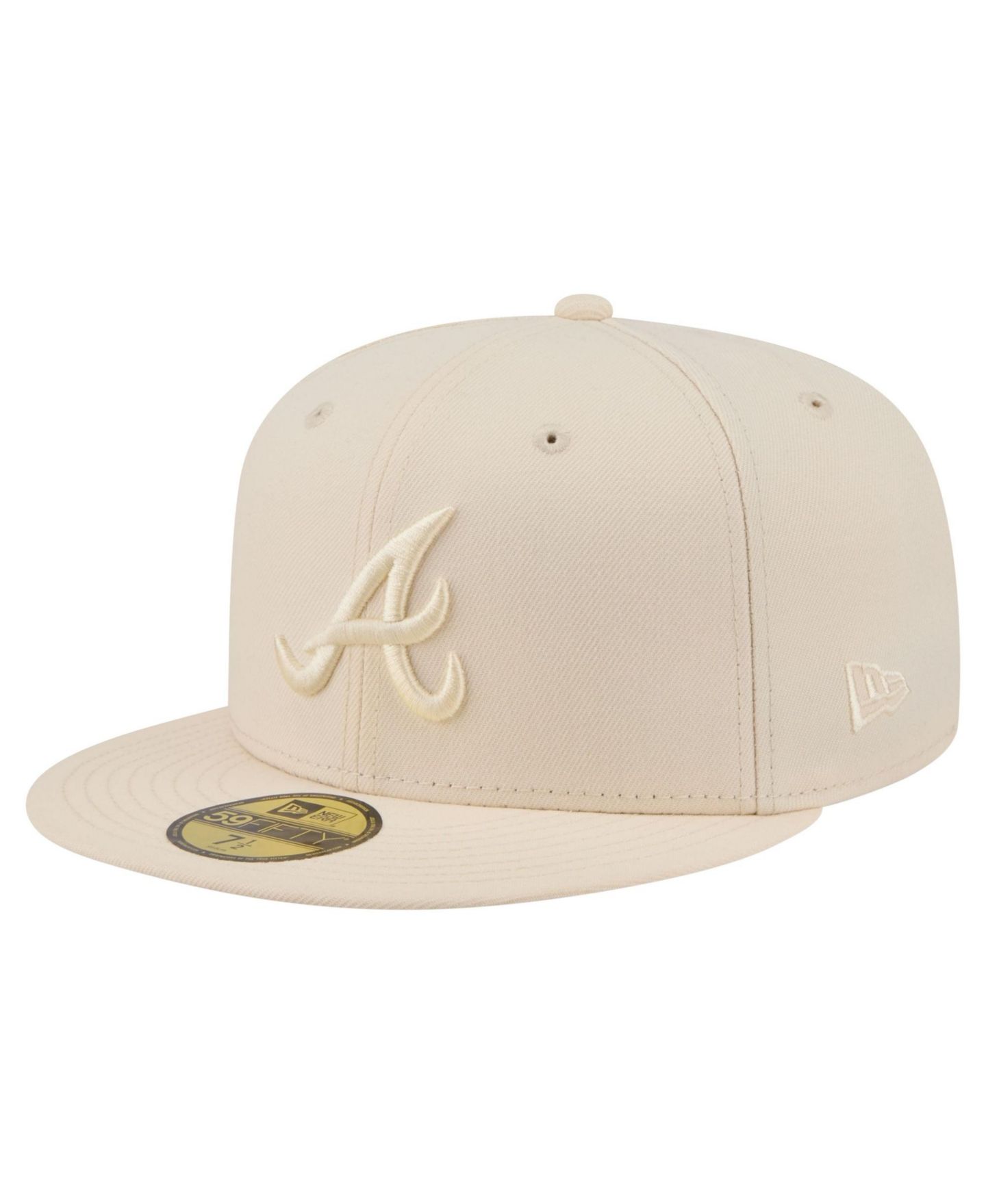 Мужские головные уборы New Era Cream Atlanta Braves Color Pack 59FIFTY Fitted Hat — фото 1